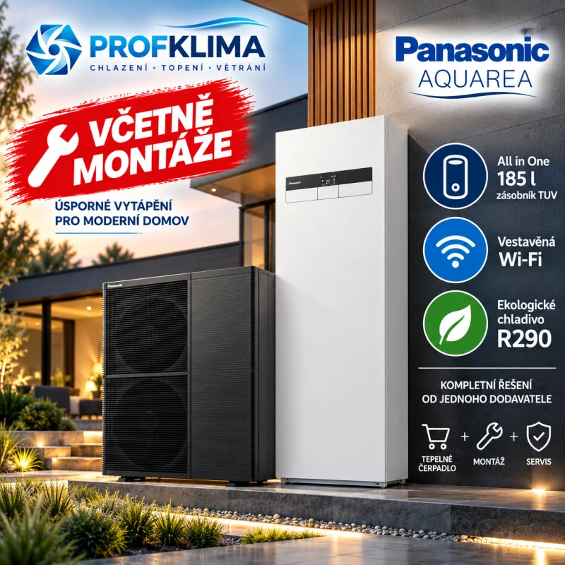 Tepelné čerpadlo Panasonic Aquarea M-gen All in One 185 l, 16 kW R290 včetně montáže